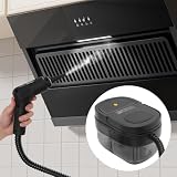 HarBin-Star - Myjka parowa, 1500 W, wielofunkcyjna, ręczna myjka parowa ze skrobakiem i dyszami, przenośna myjka parowa 1600 ml, wysokociśnieniowa myjka parowa do domu, samochodu (czarna)