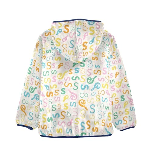 Letter S Girls Fleece Jacket Girls Fall Jacket Girls Zip Up Hoodie Girls Sherpa Jacket 2-10T2