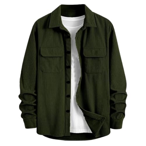 Image of MiraMichi Men's Full Sleeve Corduroy Striped Casual Jacket, Ideal for Stylish Everyday Outfits