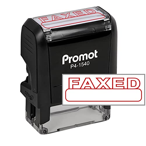 Promot Faxed Self Inking Rubber Stamp - Refillable Faxed Stamper - Business, Bookkeeping, Ordering, Accounting, Work, Office Stamps - Red Ink #TOP10