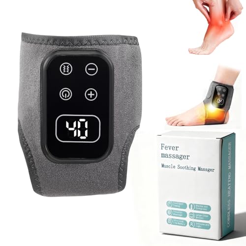 Appareil de massage des pieds, sans fil, 3 modes et 5 niveaux de chaleur, chauffe-pieds avec appareil de massage pour cheville, talon, semelle, voûte plantaire, tendinite d'Achille et fasciite