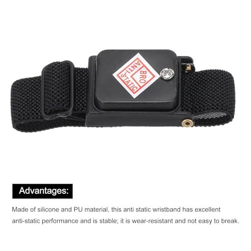 Image of MECCANIXITY 2pcs Anti Static Wrist Strap, ESD Antistatic Bracelet Adjustable Cordless with Spare Bracelet for Computer Electronics Repair Dark Blue