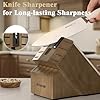 Astercook Knife Set Kitchen with Block and Sharpener Premium Full Tang 17 Pcs German Stainless Steel Knives Dishwasher Safe Kitchen Utensils Set with with and Anti-slip Ergonomic Handle, Cream White
