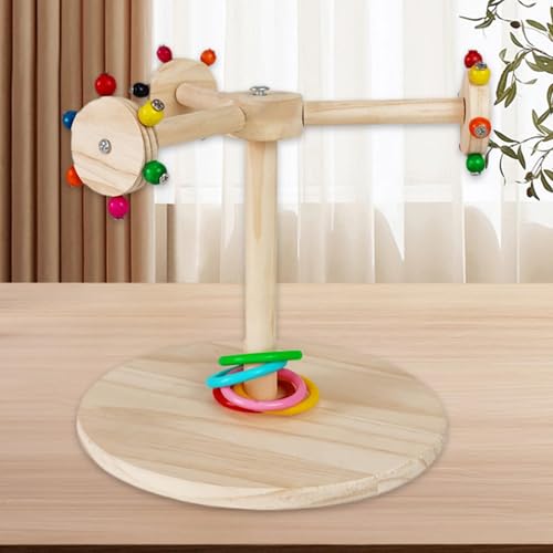 Perche en bois rotative pour aras et perruches - Accessoire de cage naturel