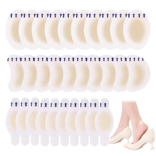 HABNI Tiritas - 30 Piezas De Apósitos Para Ampollas, Parches Adhesivos Impermeables, Prevención De Ampollas En Pies, Dedos Y Talones