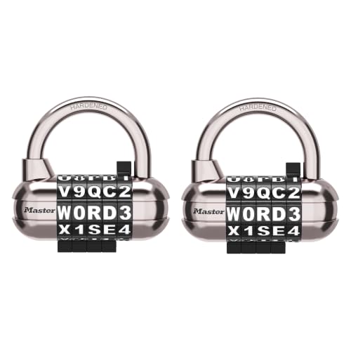 Image of Master Lock Locker Lock, Set Your Own Word Combination Padlock, Black, 2 Pack, 1534BLKEC2