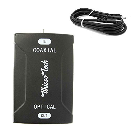 Whizzotech Coaxial to Toslink Optical Digital Audio Converter 24bit/192K HD Sampling with Digital Audio Coax Cable (Coaxial to Optical & Cable) Whizzotech Coaxial to Toslink Optical Digital Audio Converter 24bit/192K HD Sampling with Digital Audio Coax Cable (Coaxial to Optical & Cable)
