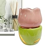 Calentador De Čera Para Derretir Velas De Té, Elegante Difusor De Velas Con Forma De Flor, Quemador De Acéite De Cerámica, Herramienta Resistente Para Derretir Fragancias | Calentador De Aroma Único C