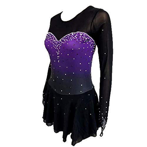 Ice Figure Skating Costumes Children Purple Gradient Girls Ice Skating Dress For Competition #TOP4