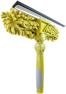 DocaPole Window Squeegee + Scrubber Combo Attachment (w/ 3 Squeegee Blades) for Window Cleaning // Dual-Rotation Multi-Angle Window Washer Accessory for Extension Pole // DocaPole Attachment