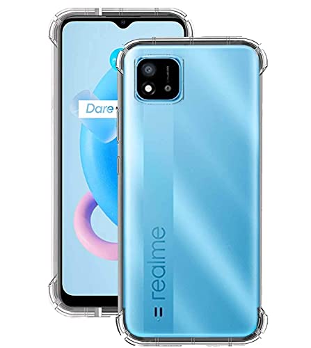 Image of COVERBLACK Rubber Silicone Back Cover for Realme C20 - Transparent