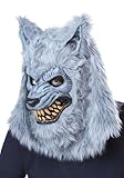 California Costumes Men's Blood Moon Ani-Motion Mask Werewolf Lycan Horror, Gray, One Size