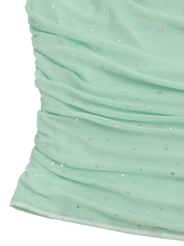 Image of Floerns Women's Rhinestone Sleeveless Bandeau Party Corset Sequin Tube Top