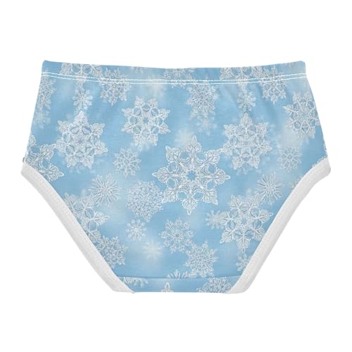 White Snowflake Christmas Blue Cute Panties Girl Toddler Underwear Floral Cotton Artistic Briefs Undies Kids 2t2