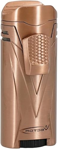 Miniatura 6 de Vector Hierro Quad 06 Azul Mate Quad Llama a prueba de viento Jet Encendedor para cigarros