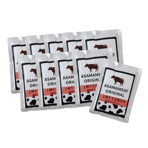 上州牛 嬬恋キャベツ使用 すき焼き丼のレトルト 200g×10袋 レトルト レンチン レンジ すき焼き 温めるだけ 長期保存可 災害対策 ローリングストック 非常食 防災 キャンプ 牛肉 [AH035tu]