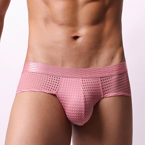 Men's Mesh Briefs Breathable See Through Soft Comfortable Underwear Sexy Mesh Dotted Breathable Underpant with Pouch3