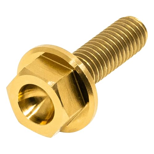 チタンボルト M6×20 P1.0 ゴールド 64チタン フランジボルト FULLスレッド 全ネジ チタン合金 バイク パーツ 自転車 軽量化