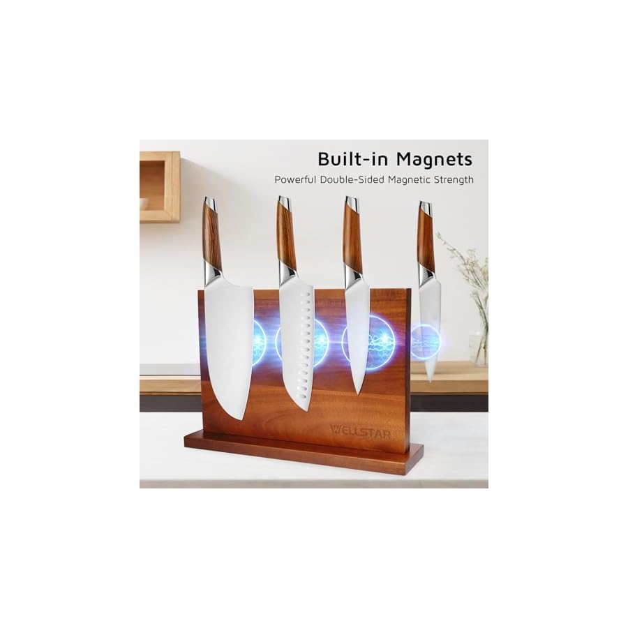 Modern-Acacia-Magnetic-Knife-Block-Holder-14-x-10-Inches-Large-Dual-Sided-Strong-Magnet-Wood-knives-Stand-Luxurious-Kitchen-Counter-Rack-Organizer-for-a-Stable-and-Stylish-Cutlery-Display Modern Acacia Magnetic Knife Block Holder 14 x 10 Inches, Large Dual-Sided Strong Magnet Wood knives Stand, Luxurious Kitchen Counter Rack Organizer for a Stable and Stylish Cutlery Display
