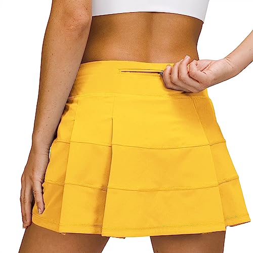 MCEDAR Saias atléticas de tênis de golfe para mulheres com bolso para treino, corrida, esportes, pli