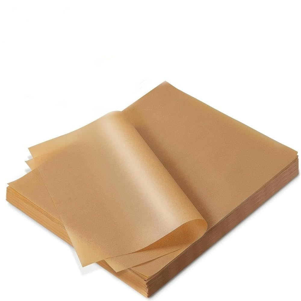 NYSDM 400PCS Niebielony papier pergaminowy Arkusze, 12 x 16 cali Wstępnie pocięty papier pergaminowy do pieczenia, Wytrzymały papier do pieczenia z powłoką zapobiegającą przywieraniu