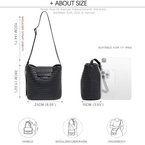 Image of JINMANXUE Woven Tote Bag For Women,Travel Shoulder Bag, Large Hollow Beach Soft Satin Handbags Hand-woven Satchel Clutch