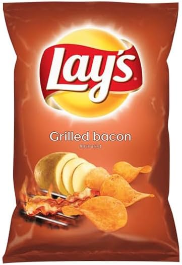 Lay's Crisps Grilled Bacon Flavor – 140g Smoky & Savory Potato Crisps