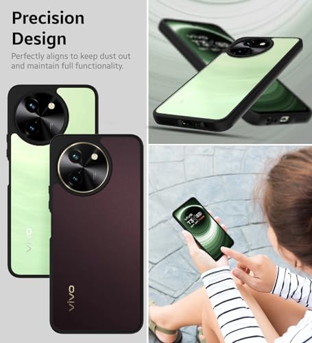 Image of KAPAVER Hybrid Series Back Cover Case Compatible with Vivo T3x (PC+TPU) (Black)