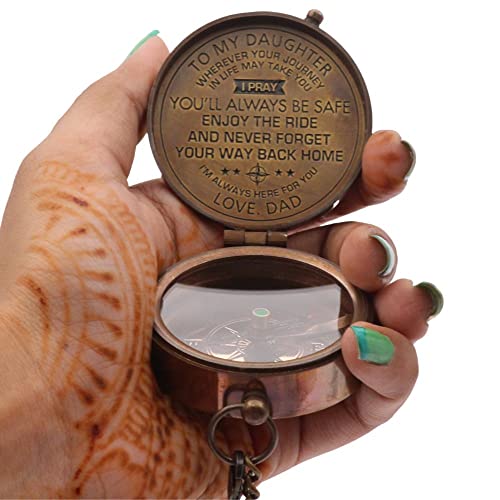 Brújula de bolsillo vintage grabada para regalo - ROORKEE INSTRUMENTS