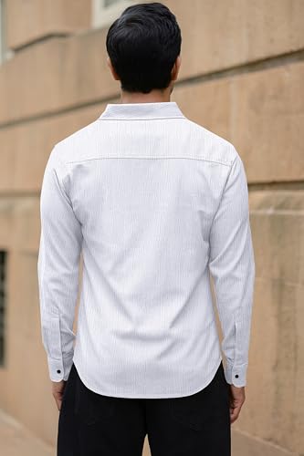 Image of Popcorn Textured Shirts for Men White L
