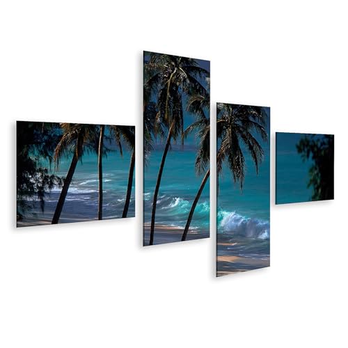 Tableau sur toile de rêve plage des Caraïbes islandburner salon 4 pièces