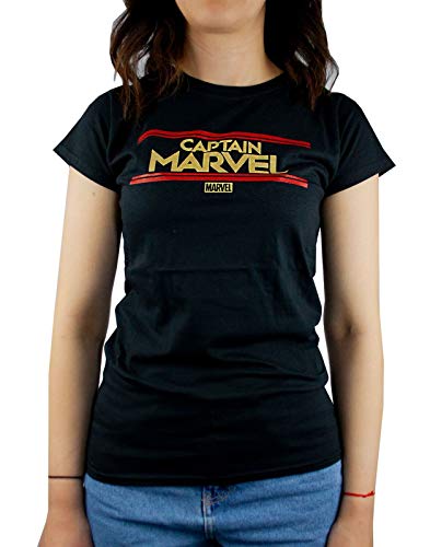 Marvel Captain Marvel Letters Womens Black T-Shirt