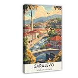 QIOTBVV Sarajevo Poster auf Leinwand, Wandkunst, 