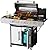 SKOK Led 4-Burner Gas BBQ Grill with Side Burner Led Knob, Barbecue Grill with Porcelain-Enameled Cast Iron Grates, 60,000 BTU Stainless Steel Propane Grill 629 Sq. In. Grilling Area