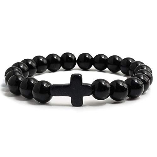 Bracelet en perles de lave mate le bijou élastique pour éliminer le stress