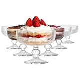 TOLASTO Dessertgläser Glas Eisbecher 6er Set, 320 ml, Dessertschale Groß Dessertschalen Eisschalen Glas mit Fuß - für Tiramisu, Panna Cotta, Eis, Pudding, Joghurt-Müsli, und Schichtdesserts