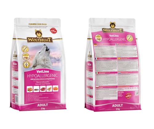 Wolfsblut Vetline Hundefutter - Hypoallergenic, 4x2kg - Sparbundel, Sparpaket - inklusive Warnicks Tierfutterservice Hundesnack Goodie