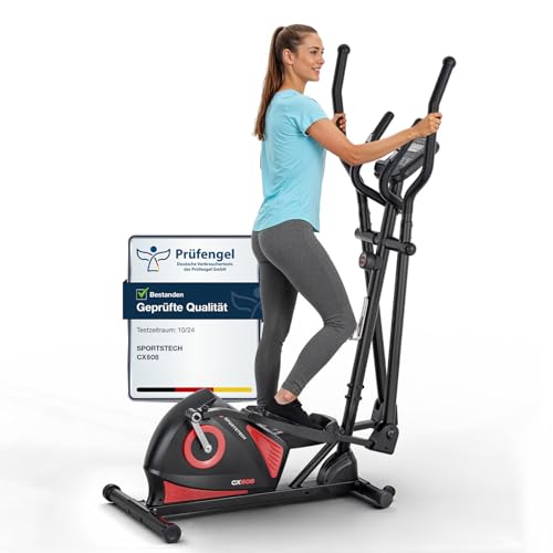 Sportstech Crosstrainer für Zuhause, extrem leiser magnetischer Ellipsentrainer, Crosstrainer mit 8 Widerstandsstufen, LCD-Display, bis 120 kg, Bluetooth, App-Steuerung und Pulssensor, CX608 Sportstech Crosstrainer für Zuhause, extrem leiser magnetischer Ellipsentrainer, Crosstrainer mit 8 Widerstandsstufen, LCD-Display, bis 120 kg, Bluetooth, App-Steuerung und Pulssensor, CX608