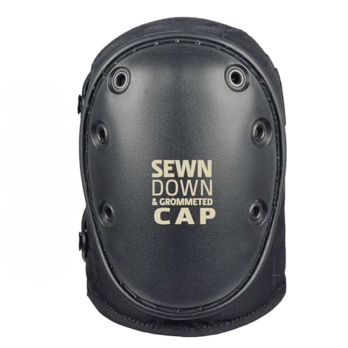 Image of ALTA 56203 AltaGUARD Gel Insert Knee Protector Pad, Black Cordura Nylon Fabric, AltaLOK Fastening, Hard Cap, Long, Black | Durable Cordura Nylon Cover, Dual strapping system or Neoprene single strap fastener, AltaLok Fastening