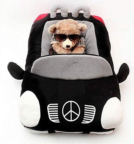 INCX Design-New Deluxe Cute Cozy Black Car Pet Beds Cover for Small-Medium Dog 27.6"x19.7"x7.9"