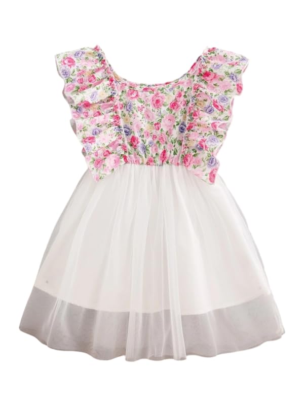 Image of Niren Enterprise Multipatteren Baby Girl's Knee Length Frocks with Digital Prints
