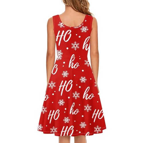 Image of Women's Casual Loose Sundress Midi Sleeveless Crewneck Dress Summer Beach Tank Dress with Pockets