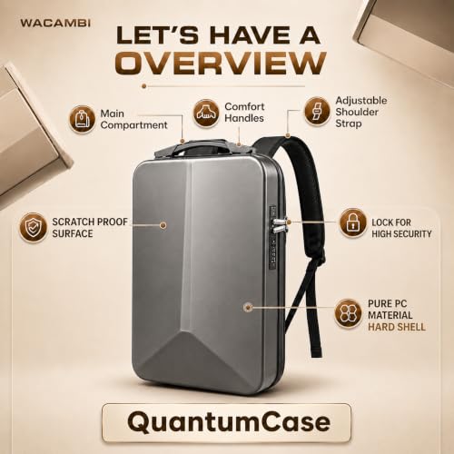 Image of Hard Shell polycarbonate Laptop Bag Anti-Theft Unisex 18inch Laptop bag Backpack with USB Charging Port Backpack forWomen And Men Medium Size
