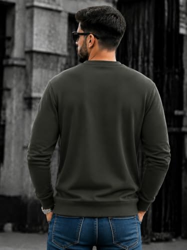 Image of Mack Jonney Men's Printed Fleece Sweatshirt|Full Sleeve Round Neck Winter Sweatshirt for Casual Wear|Travel|Gym & Everyday Style-mj-62