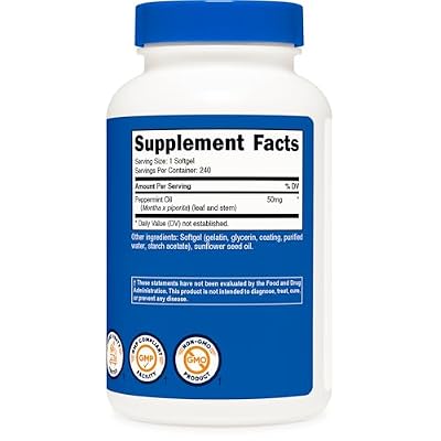 Nutricost Peppermint Oil Softgels (240 SFG) (50 MG) - Gluten Free, Third Party Tested and GMO Free