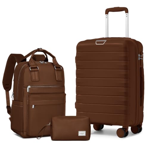 Image of LARVENDER Carry On Luggage 22x14x9 Airline Approved, Suitcases with Wheels