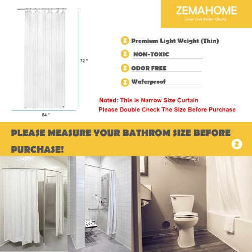 Zemahome Peva Plastic Shower Curtain Liner - 1 Pack Premium Light Weight 54" X 72" Clear Bathroom Shower Showroom Curtain Liner With Rustproof Metal Gromments And Weighted Magnet #TOP3