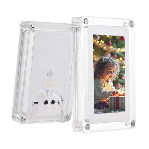 Andoer Cadre photo numérique en acrylique de 12,7 cm - Lecteur photo/musique/vidéo - Rotation...