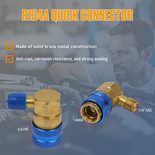 Ac Oil Injector Tool R134A Compressor Oil Injector Kit With Snap Quick Coupler 2 Oz Car Hvac Ac Dye Kit With 1/4" Sae Connector For R12 R22 Refrigerant System Car Automotive A/C Dye Injector Tool Kit #TOP3