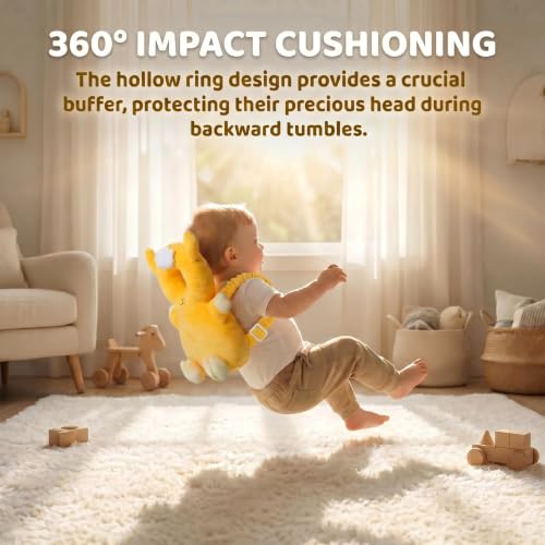 Image of Baby Head Protector Backpack - Soft & Lightweight Head Protection Pillow for Bebe Walking and Crawling(Lamb)